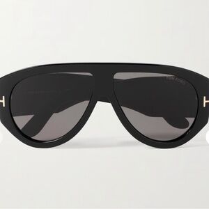 Tom Ford Black Sunglass Shield with Gold Accents